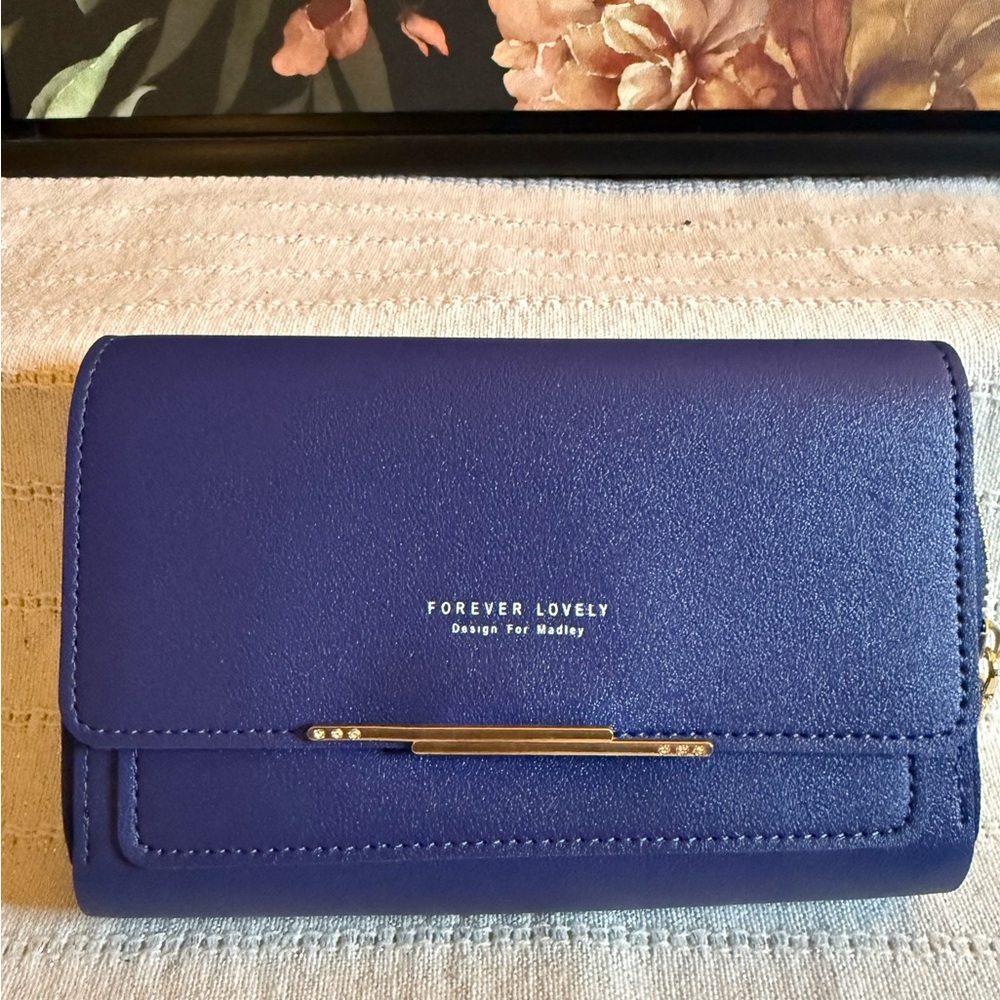 Madley Purple Women's Double Zipper Wallet Clutch